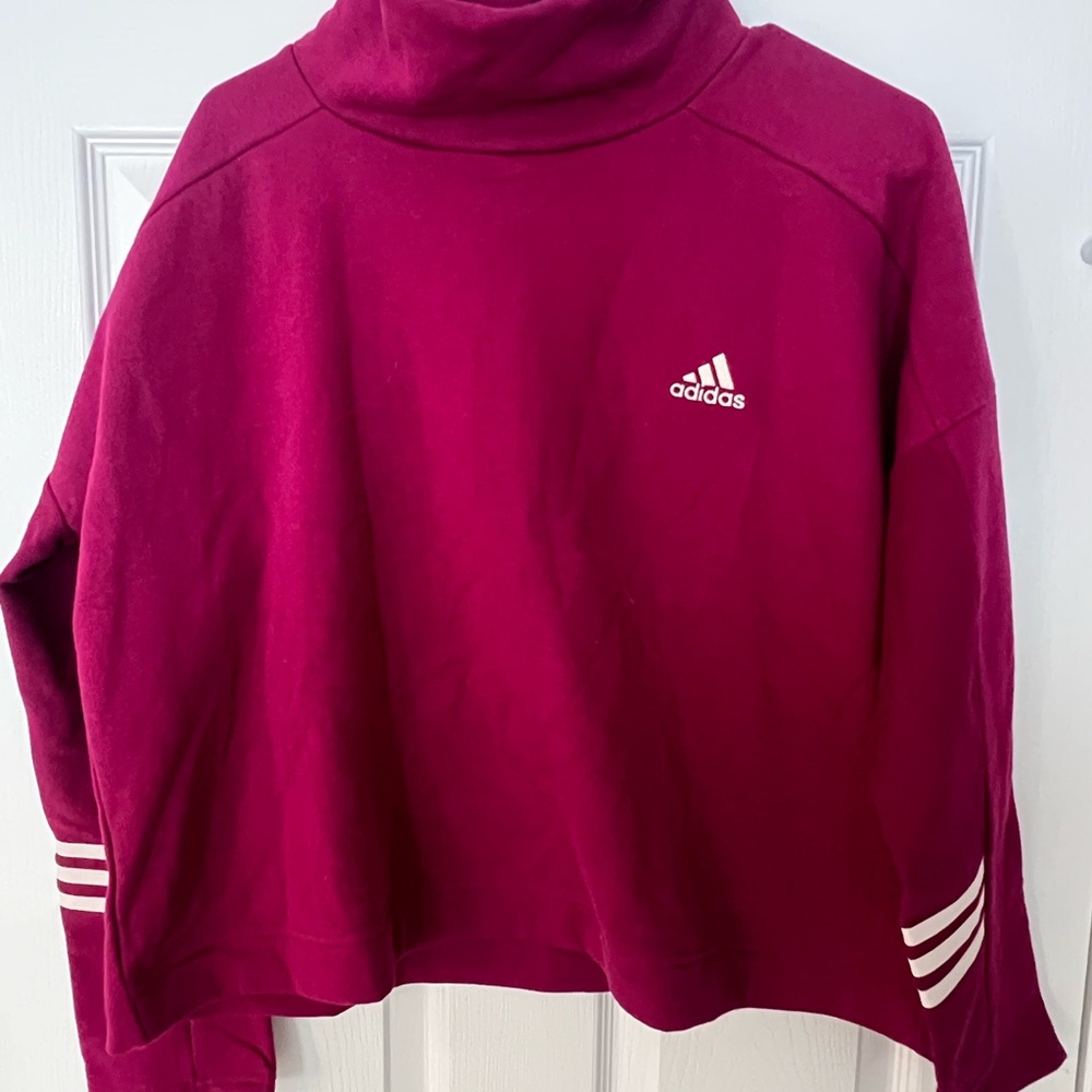 Adidas Women's Maroon Cowl Neck Sweater